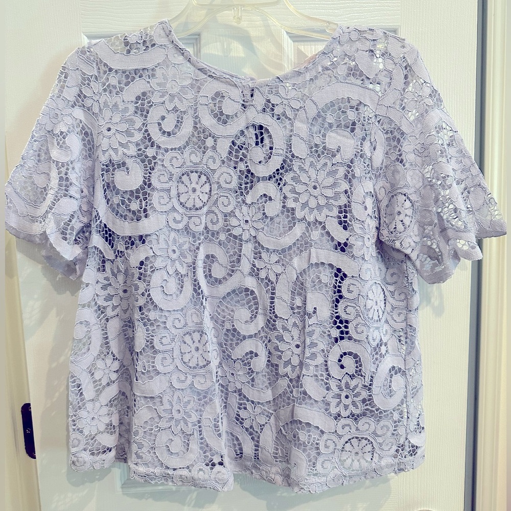 Nanette lace tie-back lilac blouse